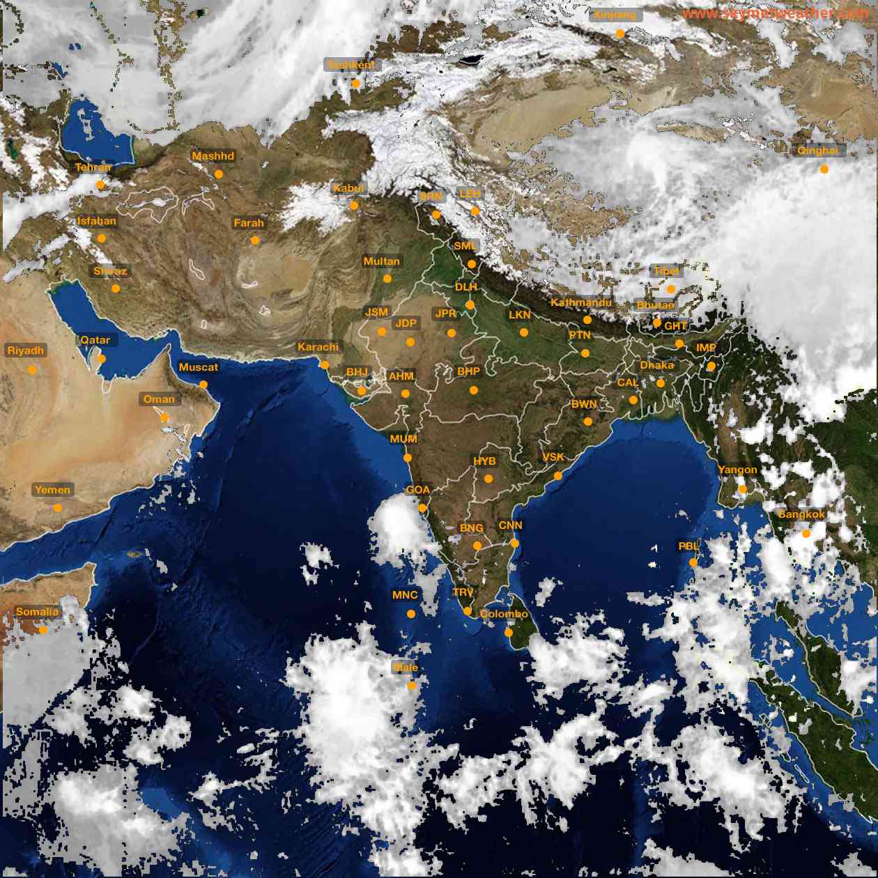 Latest INSAT Weather Satellite Image of India - Infrared Map - 13:00 IST on 4 October 2026