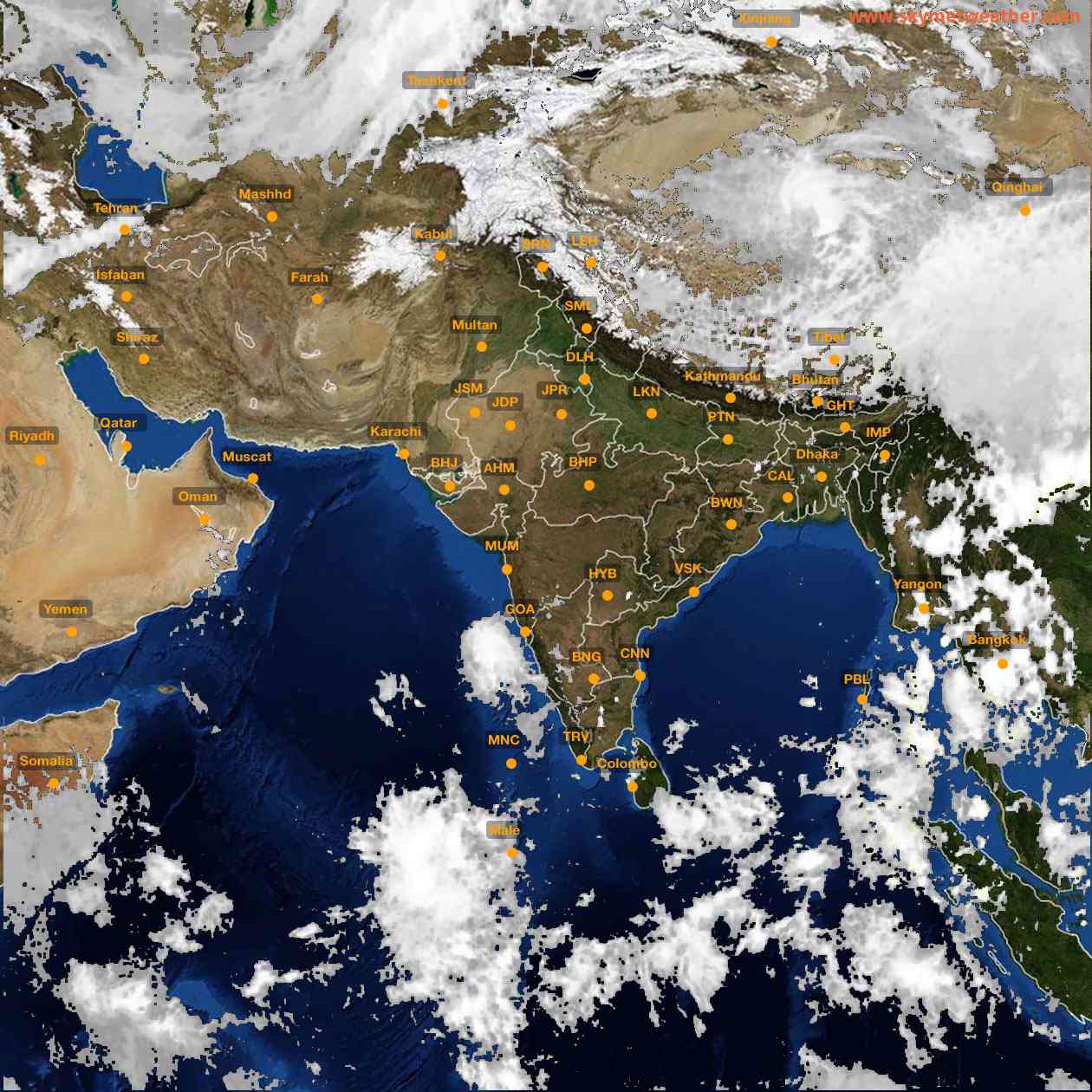 Latest INSAT Weather Satellite Image of India - Infrared Map - 14:00 IST on 4 October 2026
