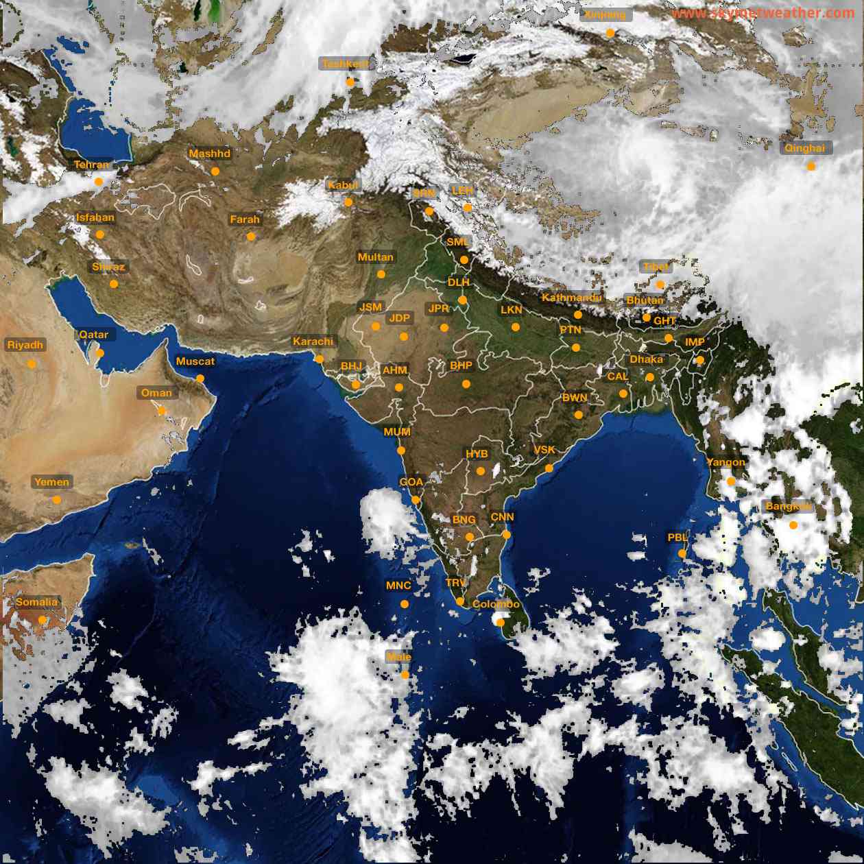 Latest INSAT Weather Satellite Image of India - Infrared Map - 15:00 IST on 4 October 2026