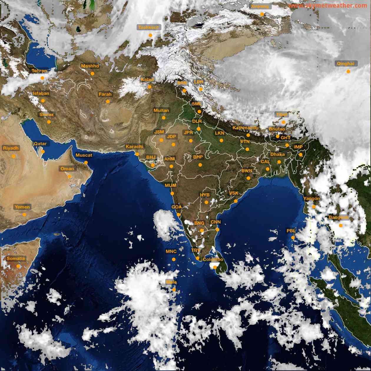 Latest INSAT Weather Satellite Image of India - Infrared Map - 16:00 IST on 4 October 2026