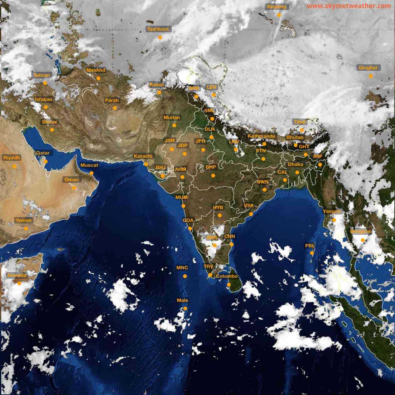 Latest INSAT Weather Satellite Image of India - Infrared Map - 04:00 IST on 6 October 2026