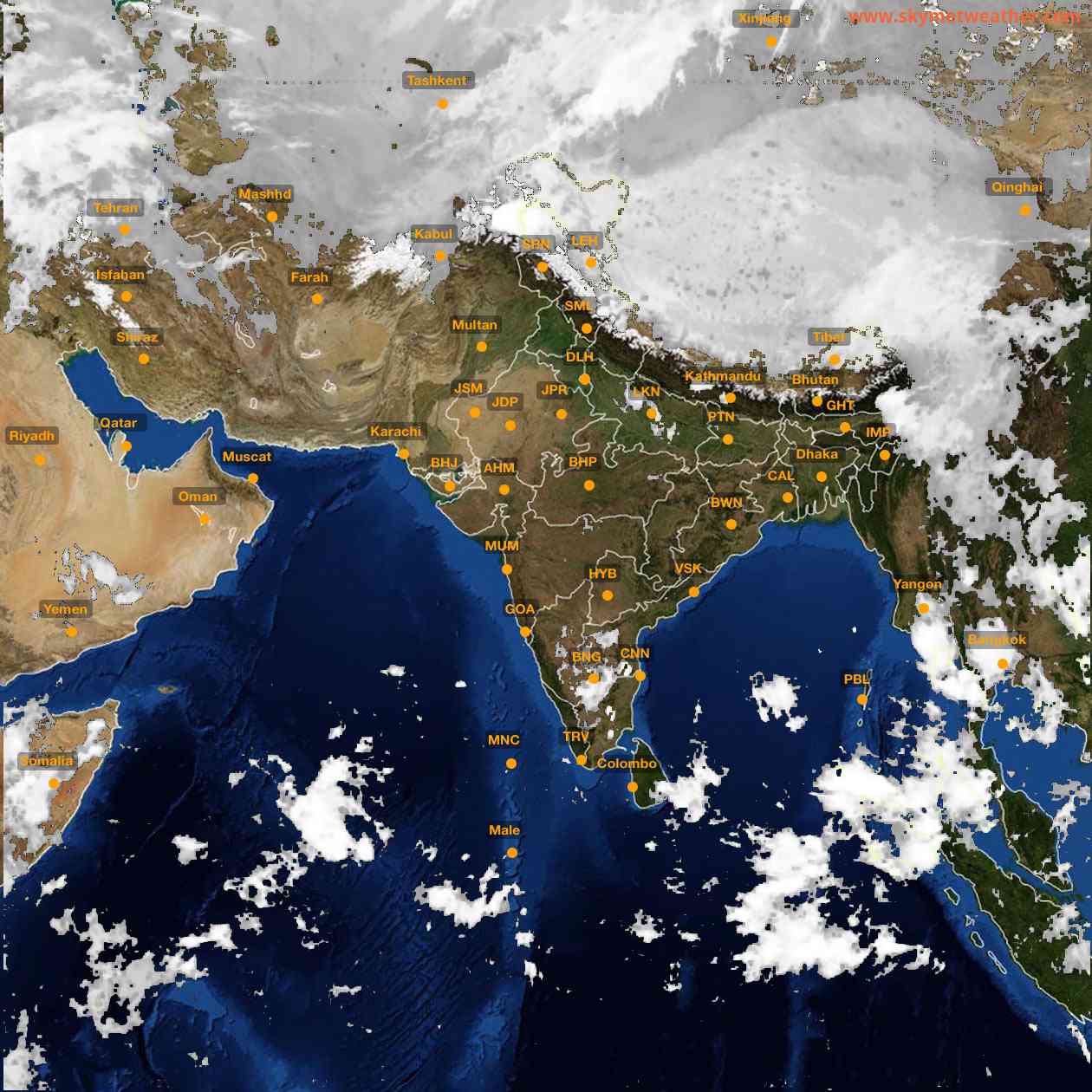 Latest INSAT Weather Satellite Image of India - Infrared Map - 07:00 IST on 6 October 2026