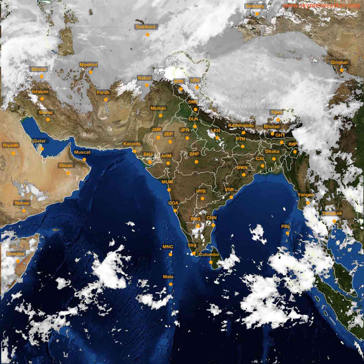 Latest INSAT Weather Satellite Image of India - Infrared Map - 08:00 IST on 6 October 2026