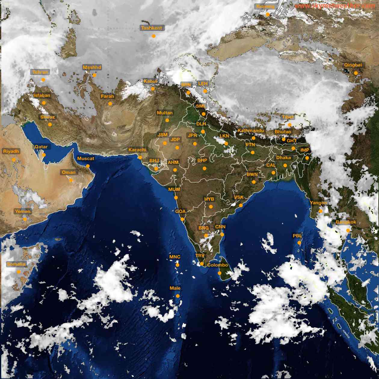 Latest INSAT Weather Satellite Image of India - Infrared Map - 09:00 IST on 6 October 2026