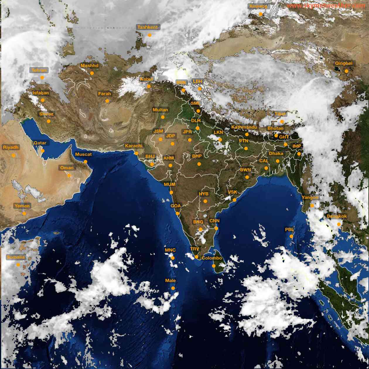 Latest INSAT Weather Satellite Image of India - Infrared Map - 10:00 IST on 6 October 2026