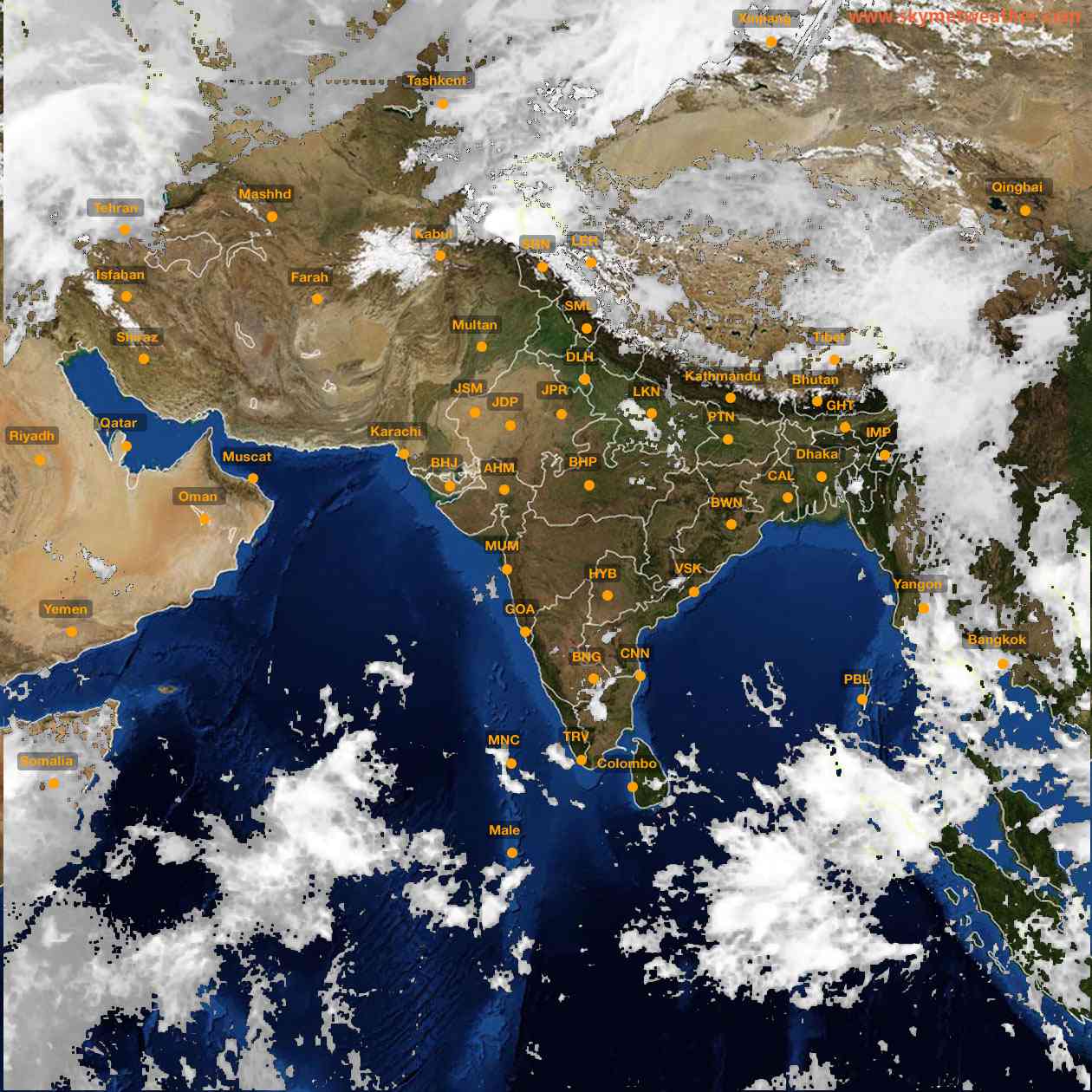 Latest INSAT Weather Satellite Image of India - Infrared Map - 11:00 IST on 6 October 2026