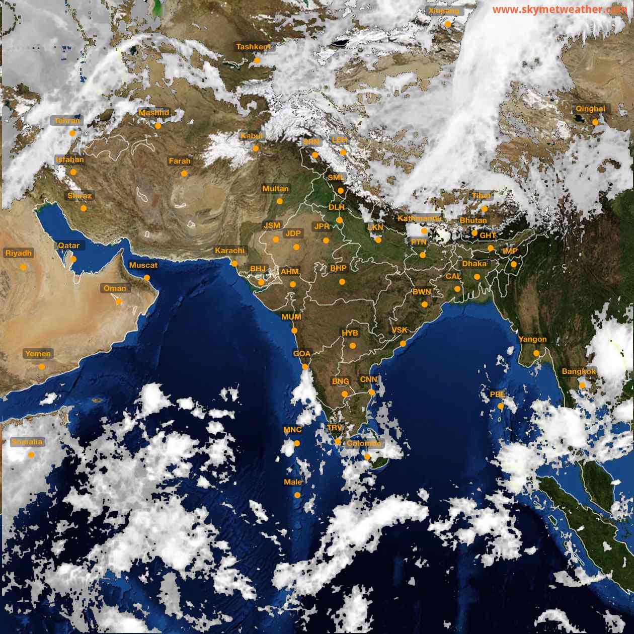 Latest INSAT Weather Satellite Image of India - Infrared Map - 11:00 IST on 8 October 2026