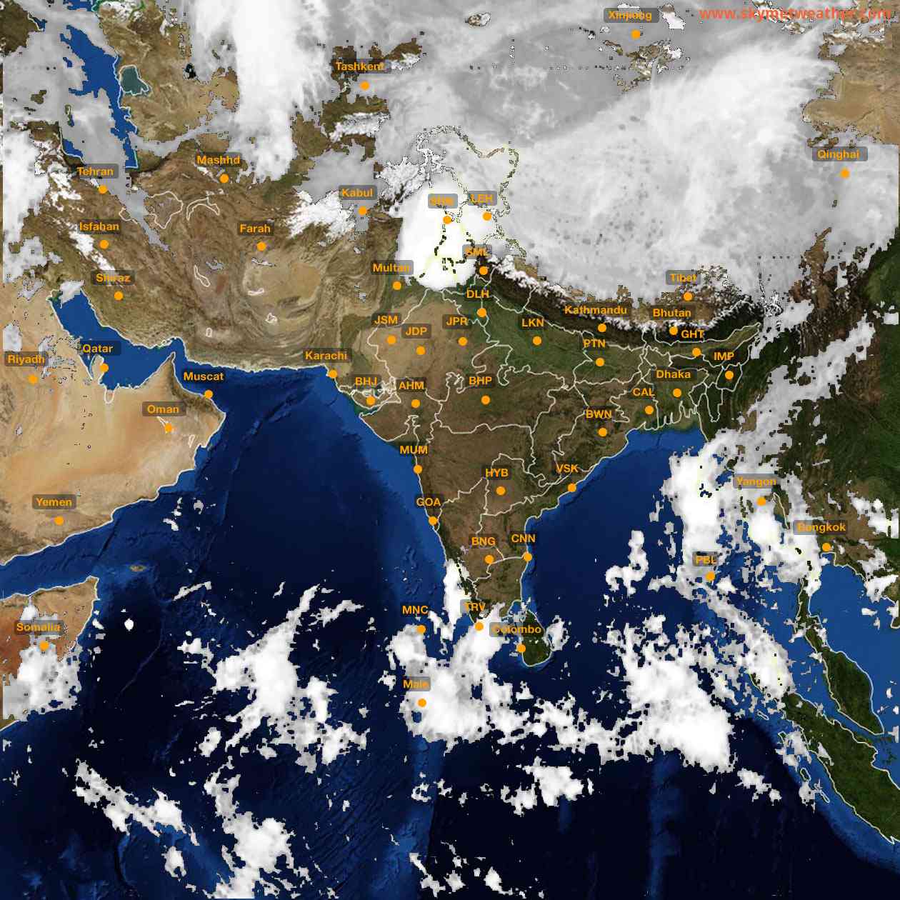 Latest INSAT Weather Satellite Image of India - Infrared Map - 07:00 IST on 11 October 2026