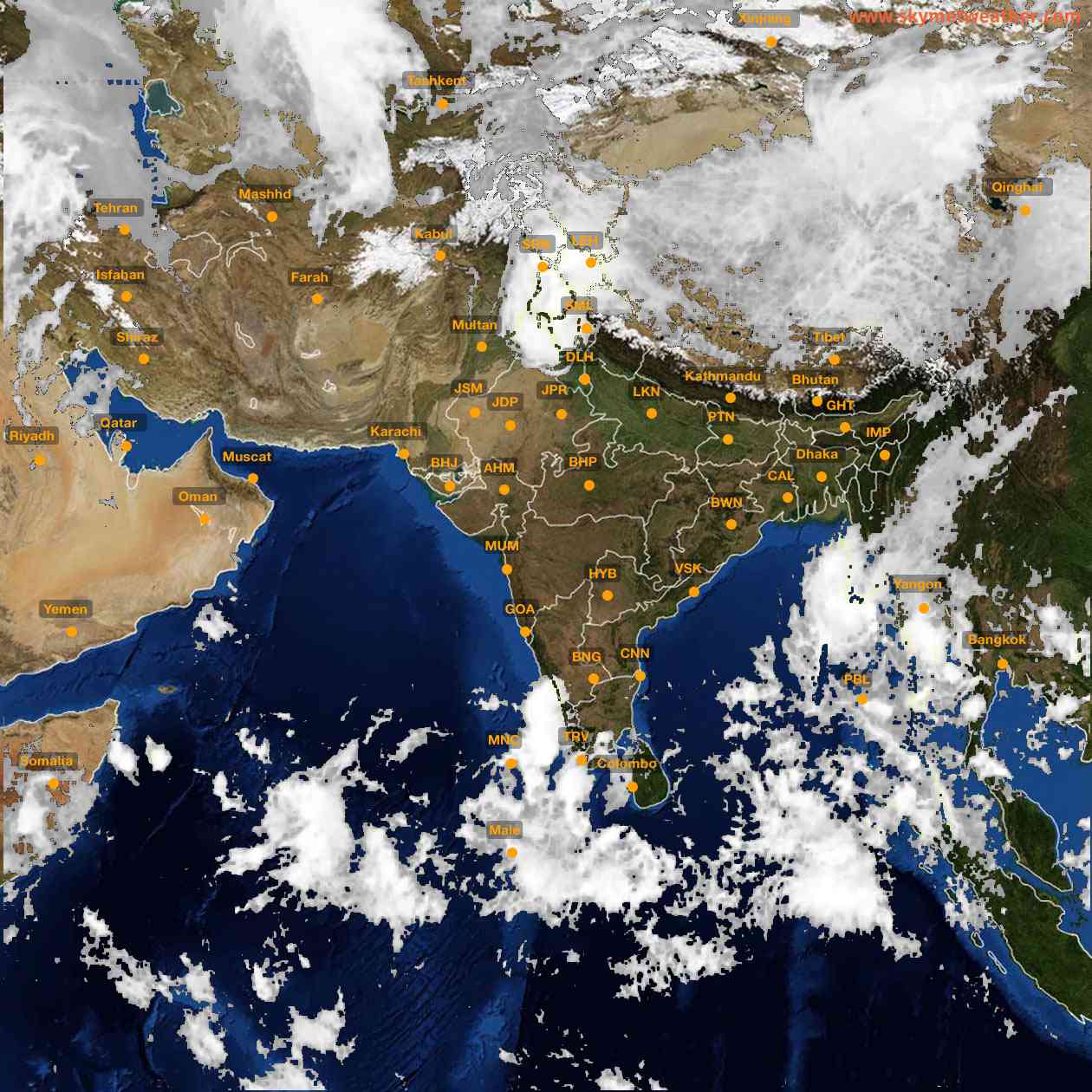 Latest INSAT Weather Satellite Image of India - Infrared Map - 10:00 IST on 11 October 2026