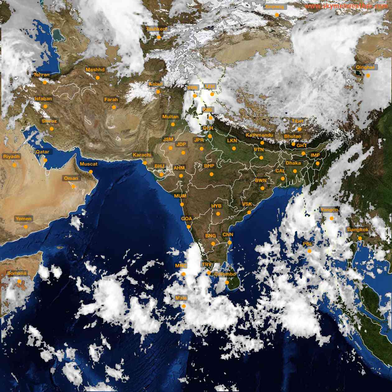 Latest INSAT Weather Satellite Image of India - Infrared Map - 11:00 IST on 11 October 2026