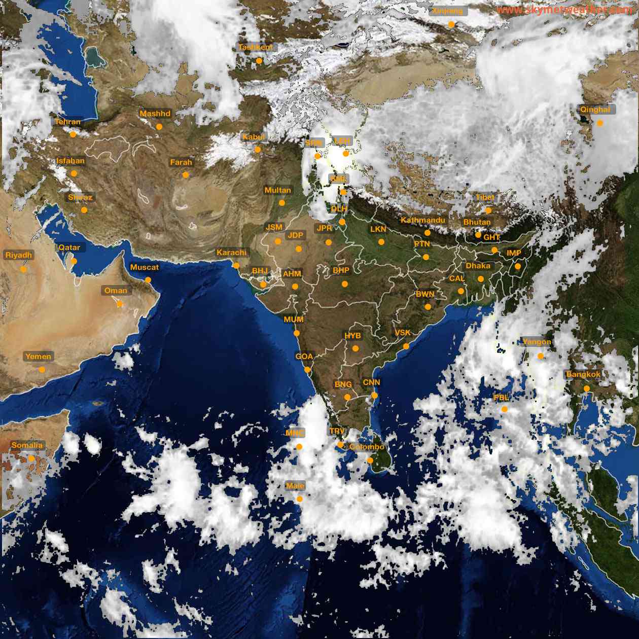 Latest INSAT Weather Satellite Image of India - Infrared Map - 12:00 IST on 11 October 2026