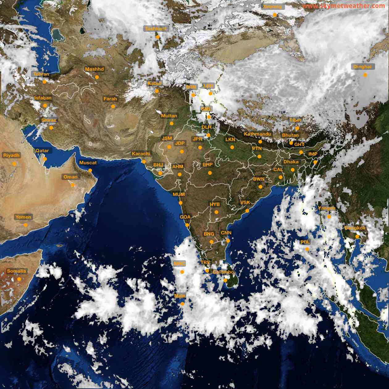 Latest INSAT Weather Satellite Image of India - Infrared Map - 15:00 IST on 11 October 2026