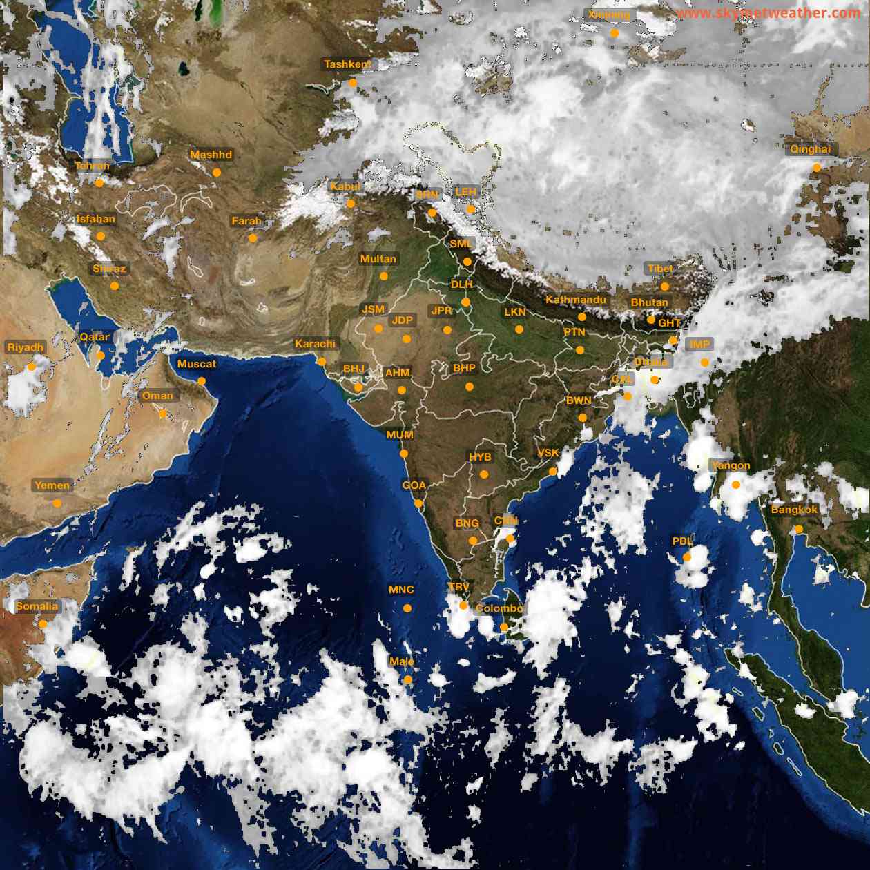 Latest INSAT Weather Satellite Image of India - Infrared Map - 03:00 IST on 14 October 2026