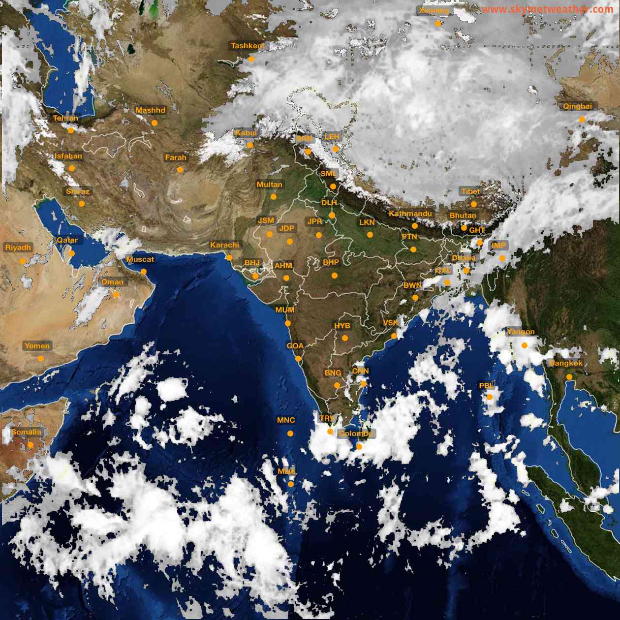 Latest INSAT Weather Satellite Image of India - Infrared Map - 06:00 IST on 14 October 2026