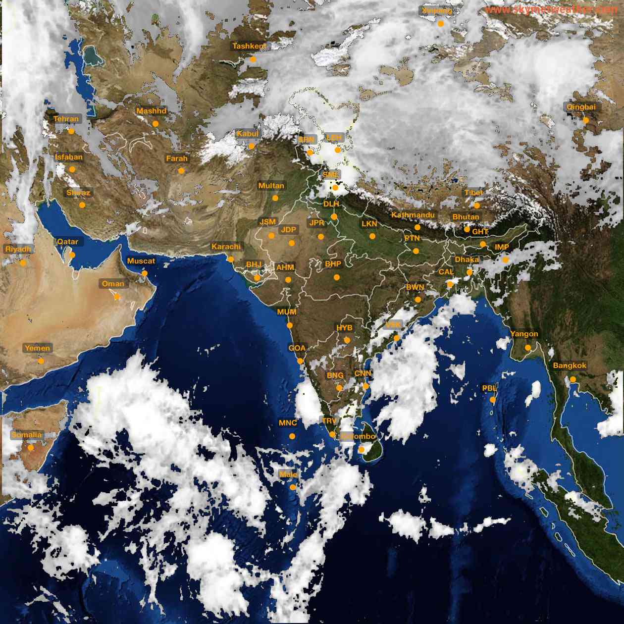 Latest INSAT Weather Satellite Image of India - Infrared Map - 09:00 IST on 15 October 2026