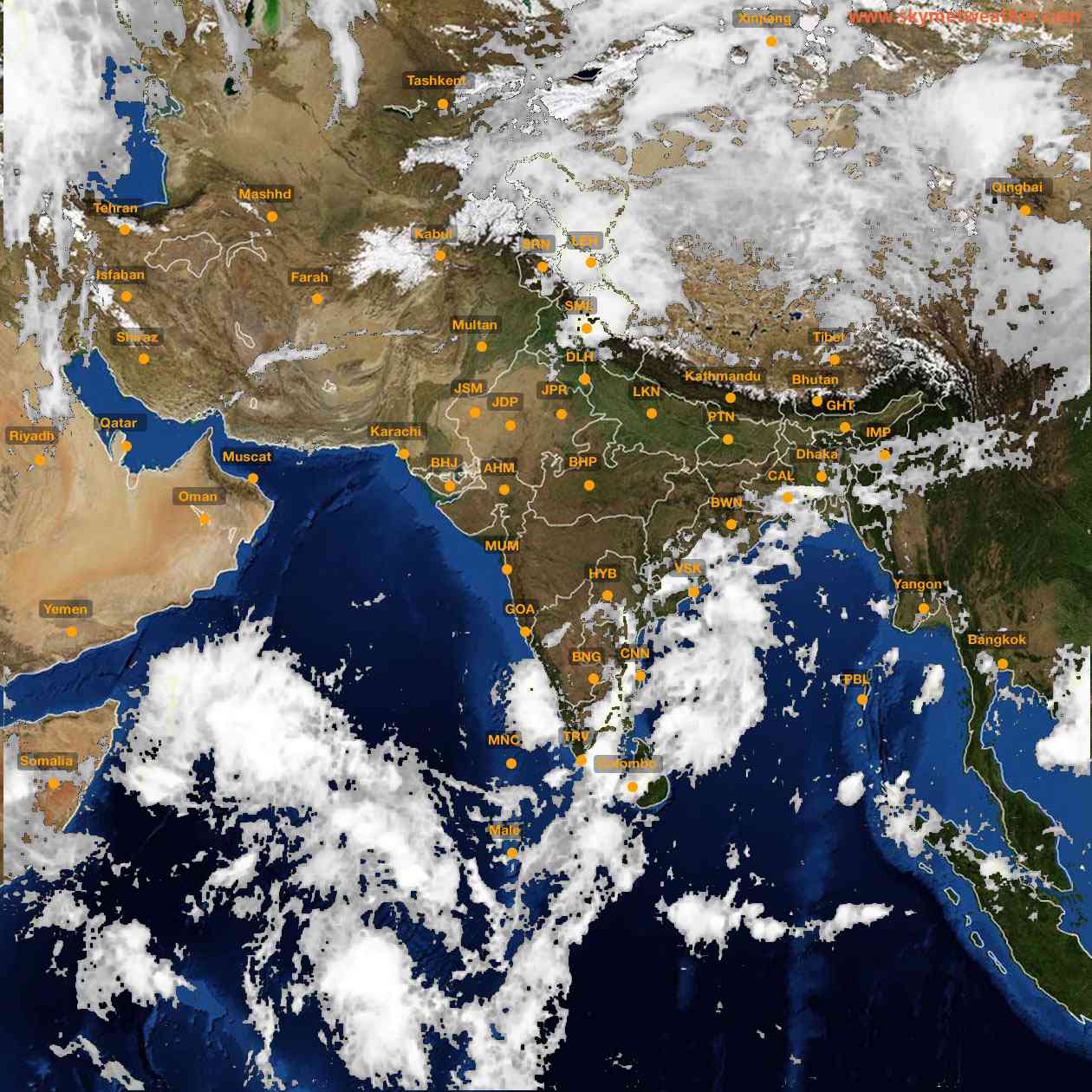 Latest INSAT Weather Satellite Image of India - Infrared Map - 11:00 IST on 15 October 2026
