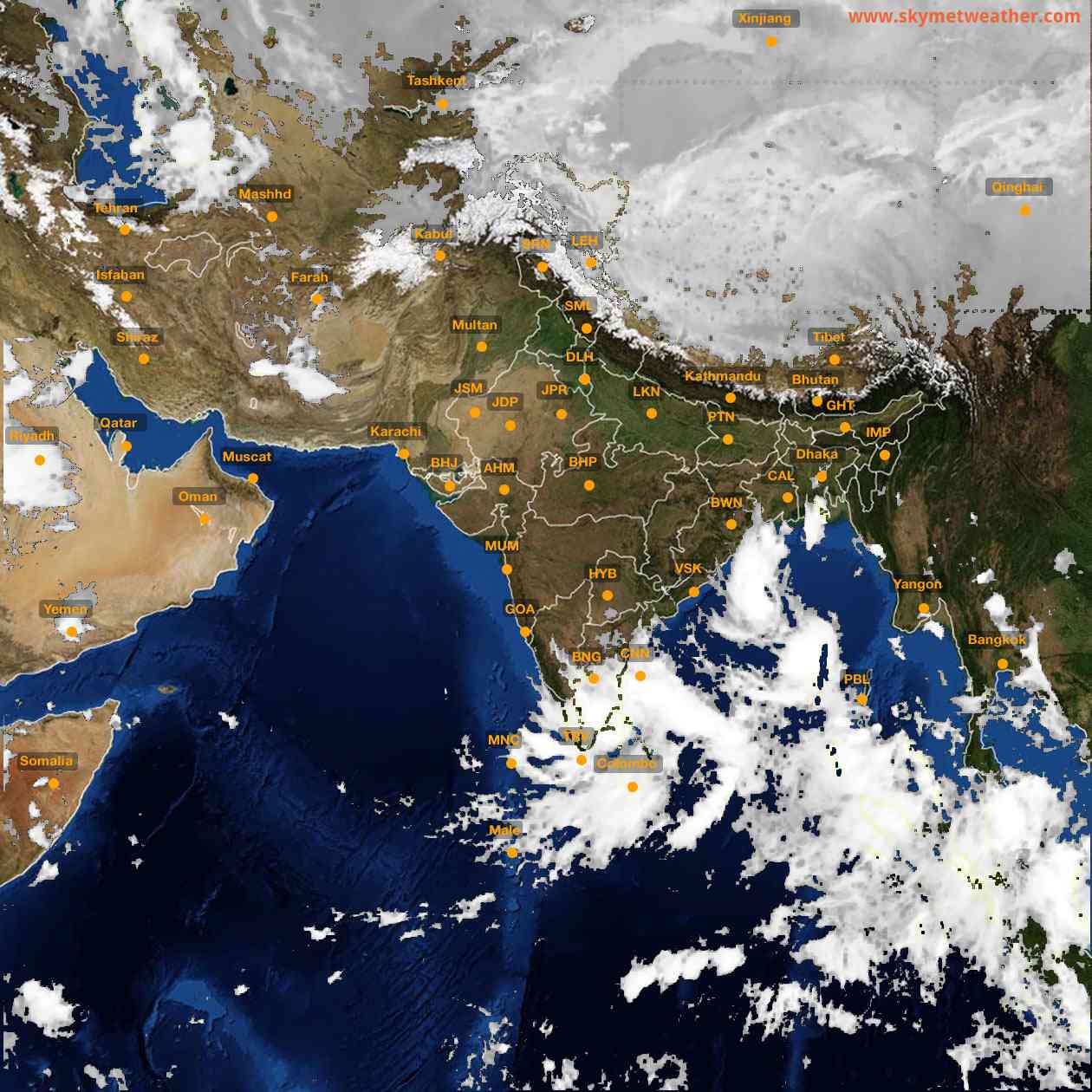 Latest INSAT Weather Satellite Image of India - Infrared Map - 01:00 IST on 26 October 2026