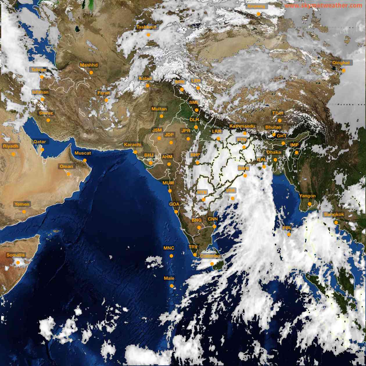 Latest INSAT Weather Satellite Image of India - Infrared Map - 14:00 IST on 28 October 2026