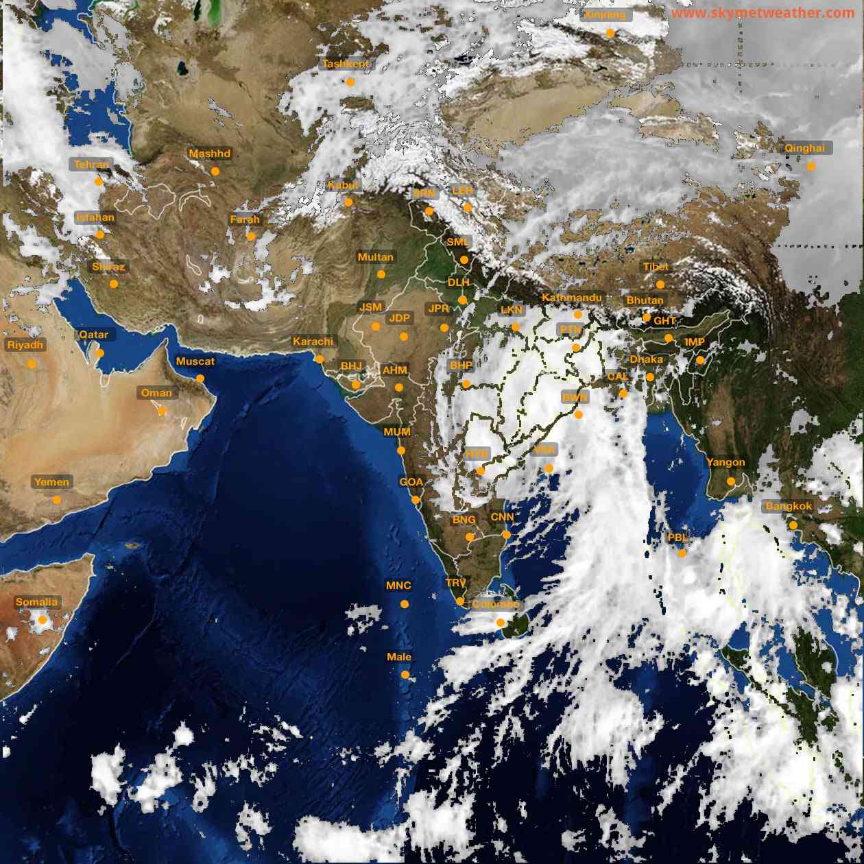 Latest INSAT Weather Satellite Image of India - Infrared Map - 15:00 IST on 28 October 2026