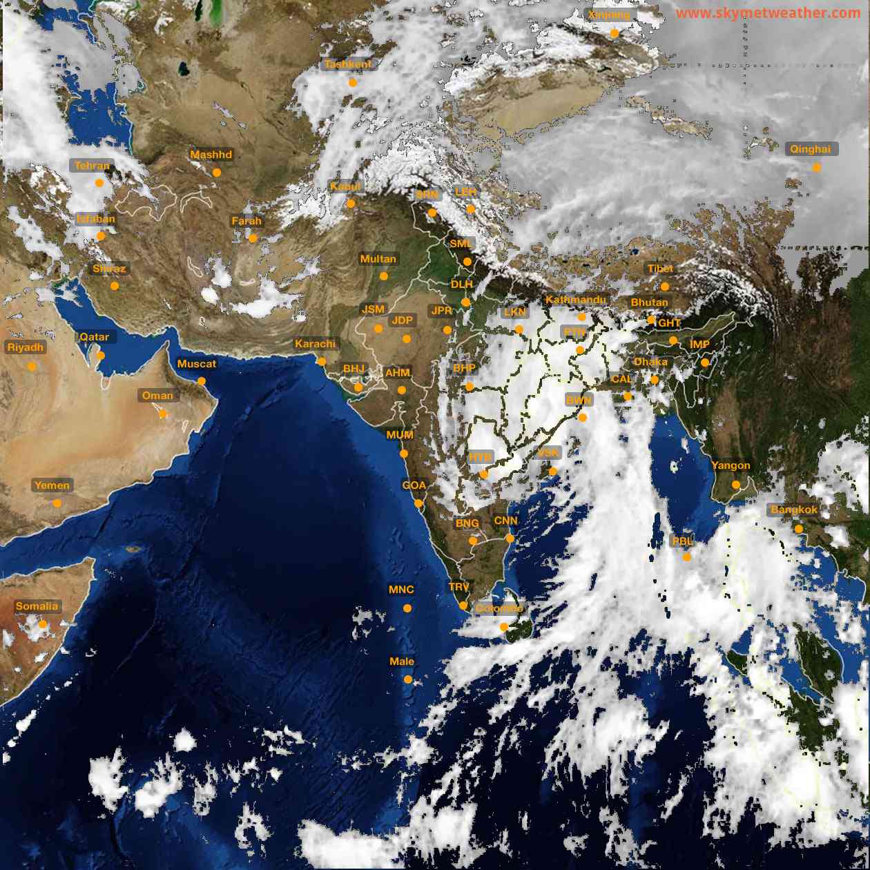 Latest INSAT Weather Satellite Image of India - Infrared Map - 16:00 IST on 28 October 2026