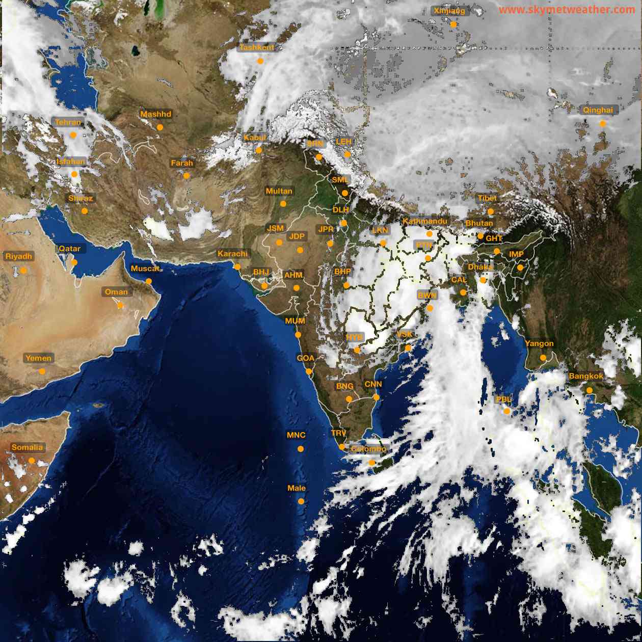 Latest INSAT Weather Satellite Image of India - Infrared Map - 18:00 IST on 28 October 2026