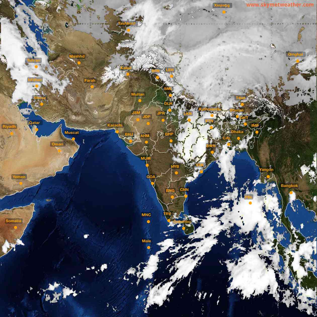 Latest INSAT Weather Satellite Image of India - Infrared Map - 05:00 IST on 29 October 2026