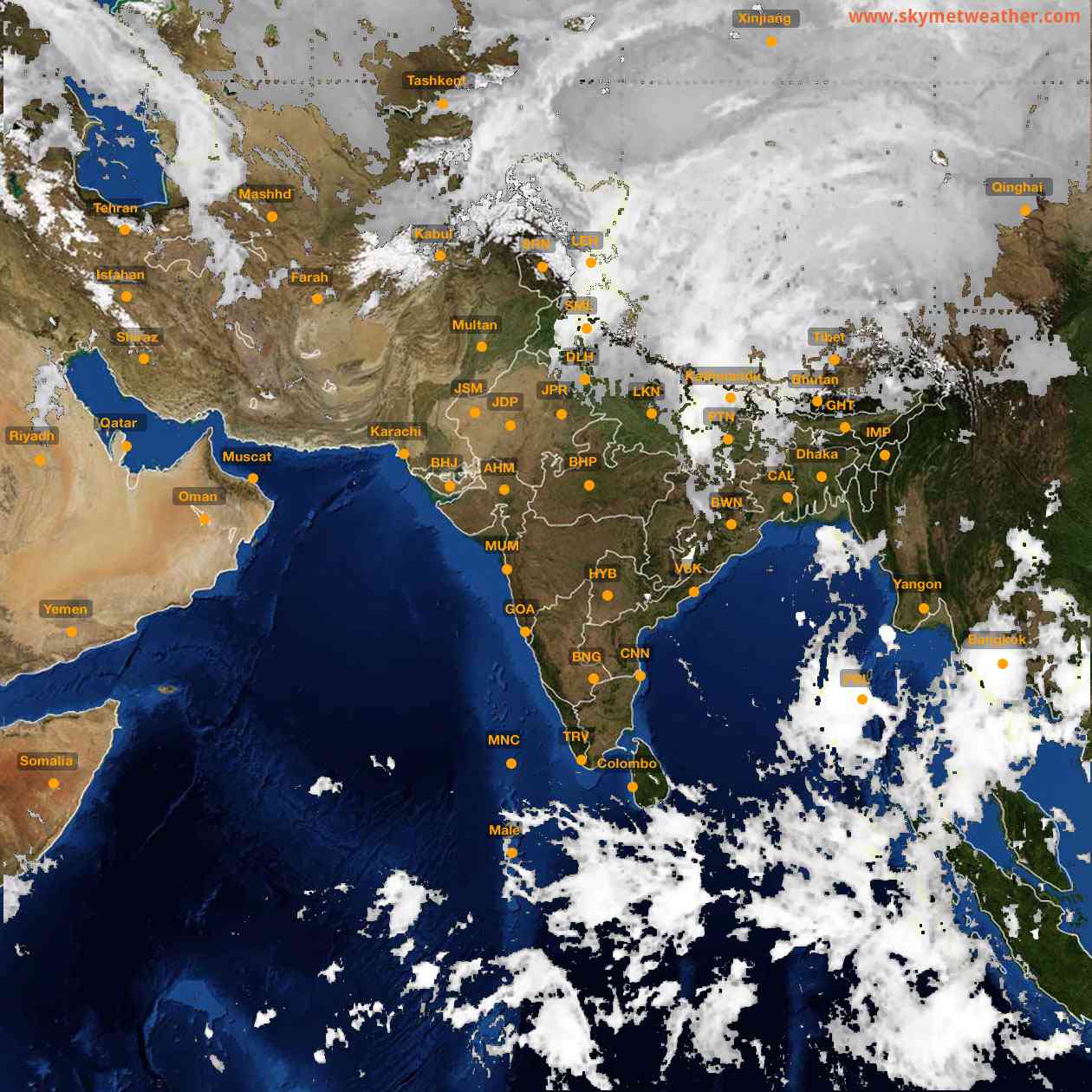 Latest INSAT Weather Satellite Image of India - Infrared Map - 04:00 IST on 30 October 2026