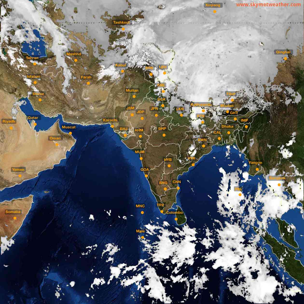 Latest INSAT Weather Satellite Image of India - Infrared Map - 06:00 IST on 30 October 2026