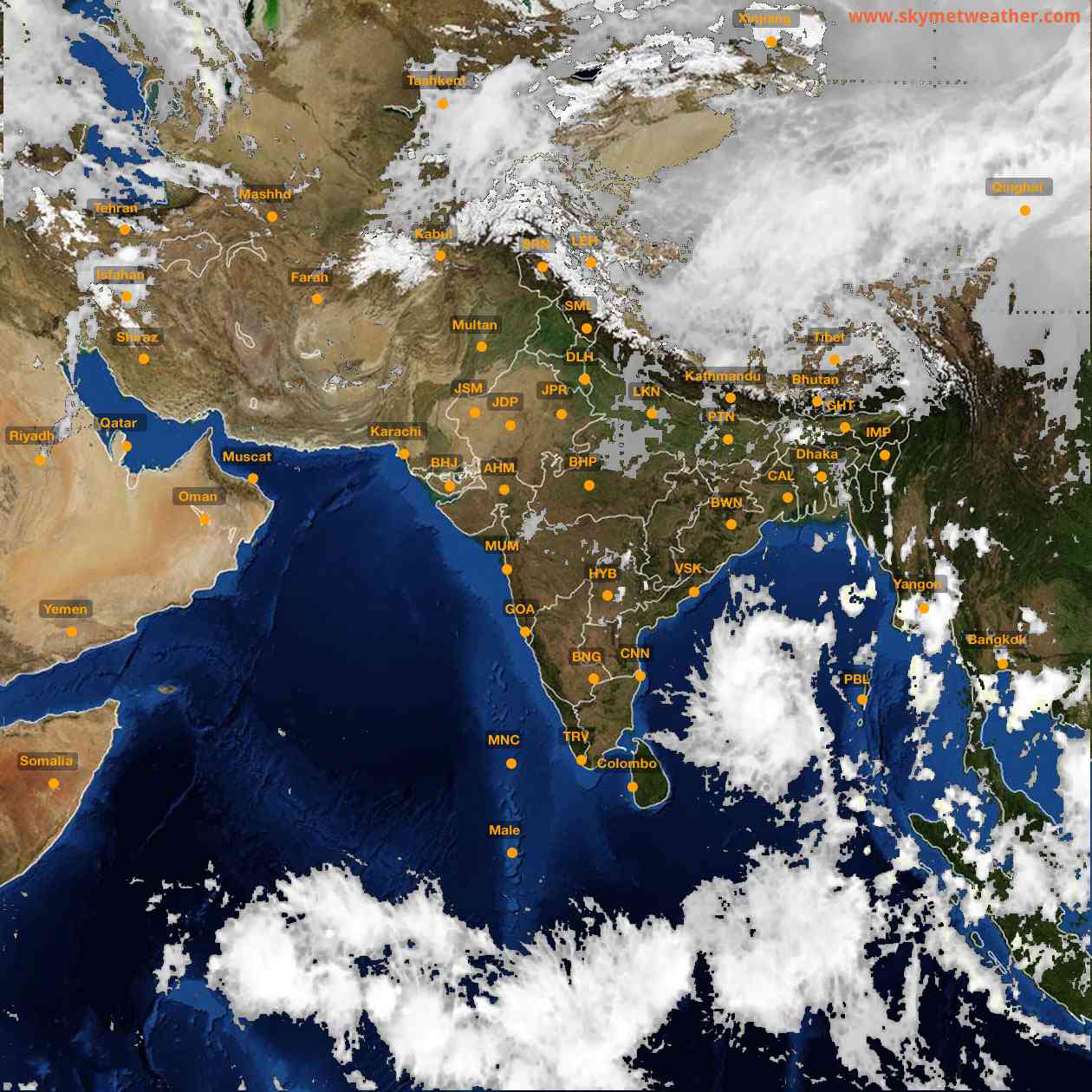 Latest INSAT Weather Satellite Image of India - Infrared Map - 15:00 IST on 31 October 2026