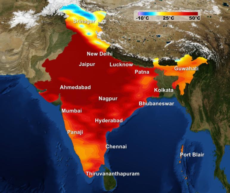 India Temperature Map