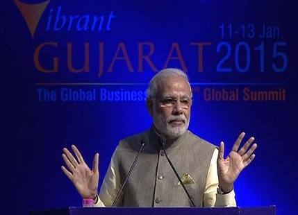 Modi at the Vibrant Gujarat Summit, 2015