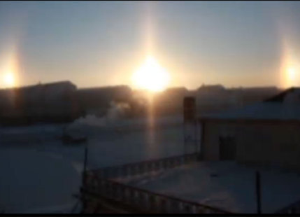 Three Suns Viewed in Mongolia