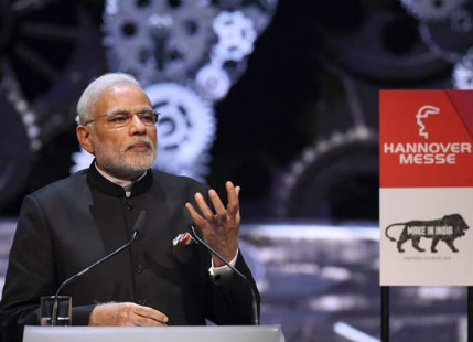 Modi Inaugurates the 'India Pavilion' of the Hanover Messe, Unveils Make in India logo