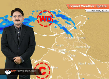 HINDI Weather forecast for November 9, 2015: Heavy rain over Tamil Nadu due to Depression.