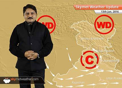 Weather Forecast for January 13: Snowfall over hills of Jammu Kashmir, light rain over the plains