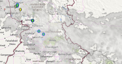 Thunderstorm and lightning status