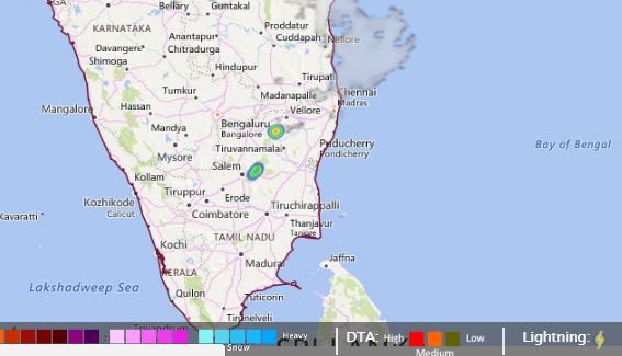 lightning and thunderstorm in Chennai