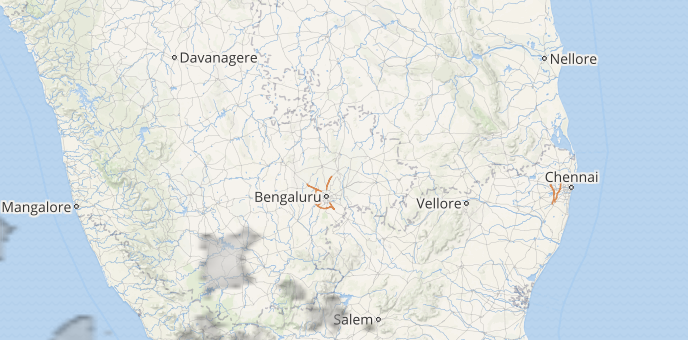 Live status of Lightning and thunderstorm across India