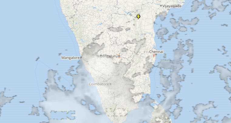 Live status of Lightning and thunderstorm across India