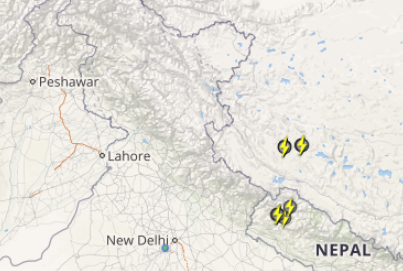 North Hills of India lightening and thunderstorm 