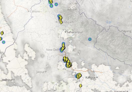 Delhi rain and thunder