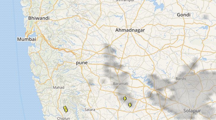 Live status of Lightning and thunderstorm across India