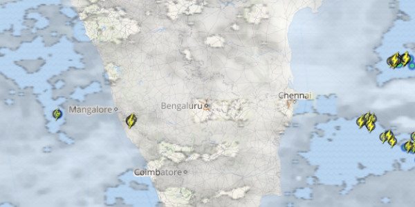 Live status of Lightning and thunderstorm across India