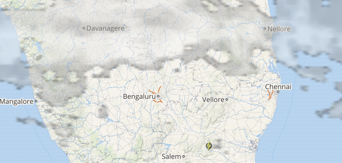 Live status of Lightning and thunderstorm across India