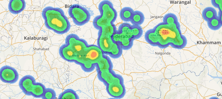 Live status of Lightning and thunderstorm across India