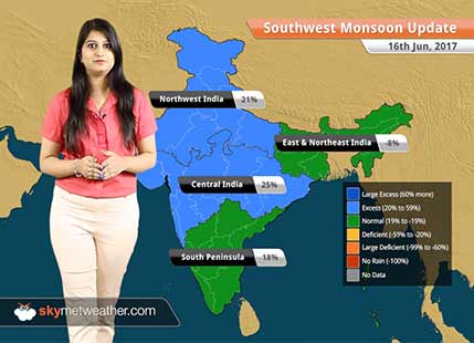 17 Jun, 2017 Monsoon Forecast: Rains in Konkan and Goa, Coastal Karnataka, Maharashtra, Telangana