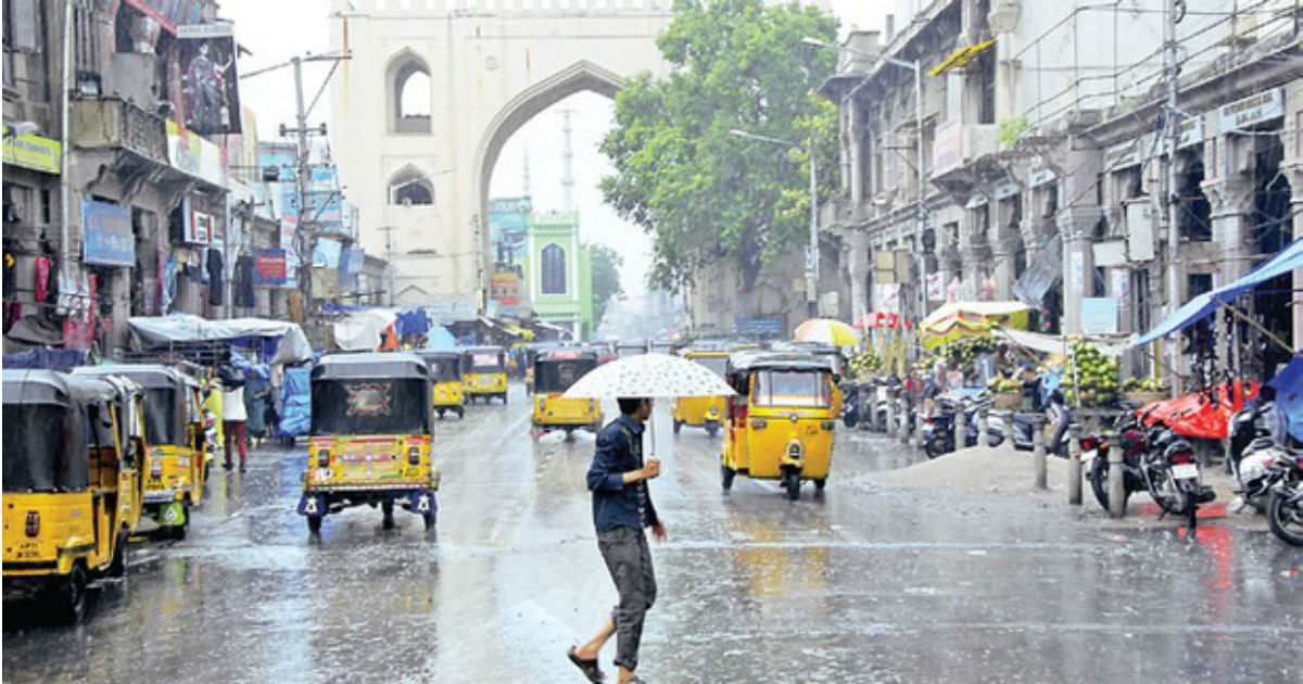 Rain in Hyderabad Intense showers in Hyderabad causes water logging