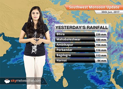 Monsoon Forecast for Jul 1, 2017: Rains in Mumbai, Ahmedabad, Konkan and Goa