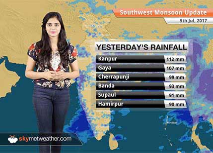 Monsoon Forecast for Jul 6, 2017: Monsoon rains in Mumbai, Kolkata and Delhi