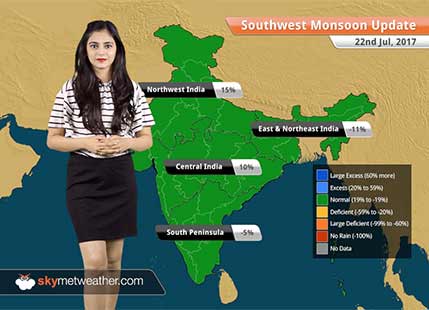 Monsoon Forecast for Jul 23, 2017: Heavy Monsoon rains in Mumbai, Gujarat, Rajasthan